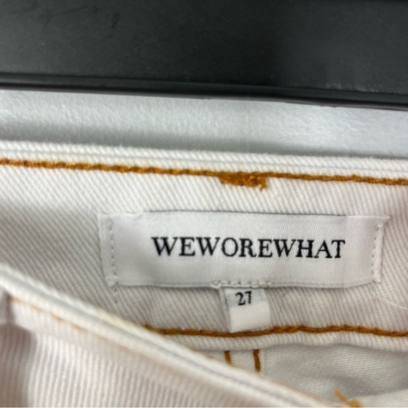 WeWoreWhat Size 27 Wide Leg White Distressed Dad Jeans - Picture 5 of 8